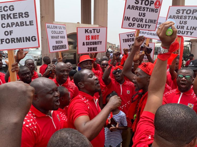 May Day: ECG workers stage walkout against Simon Osei-Mensah